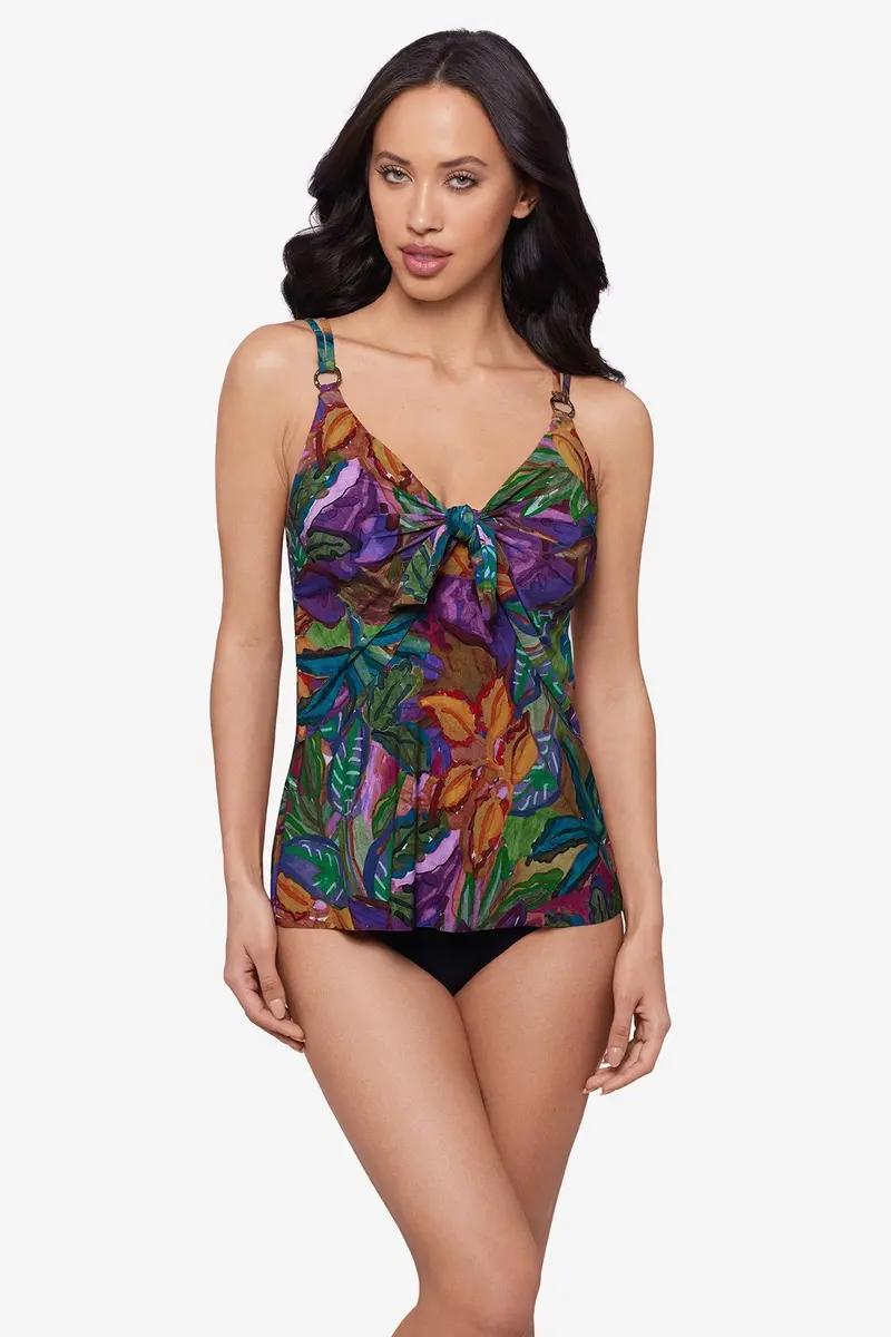 Akikio Tankini Top – Cactus Flower Print 1