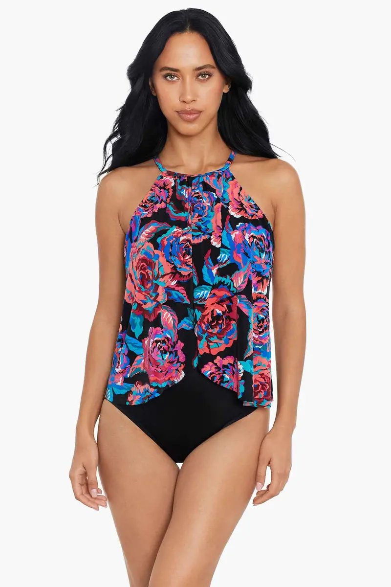 Aubrey Floral Print One-Piece Swimsuit – Sonic Blooms Collection 1
