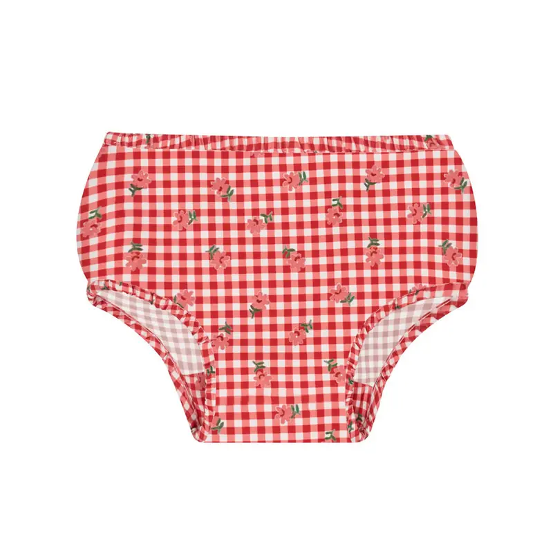 Baby Cranberry Gingham Diaper Cover For Infants 1