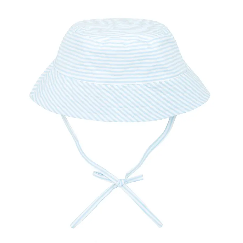 Baby Powder Blue Striped Bucket Hat 1