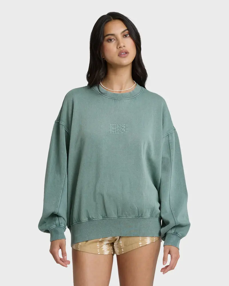 Billabong Bleached-Out Kendal Fleece Crewneck Sweatshirt 1
