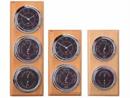 Black Dual-Function Panel: Clock + Barometer – 150 × 310 Mm 1