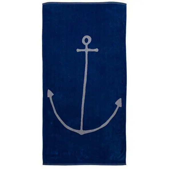 Blue Anchor Beach Towel – 180 × 90 Cm Quick-Dry Fabric 1