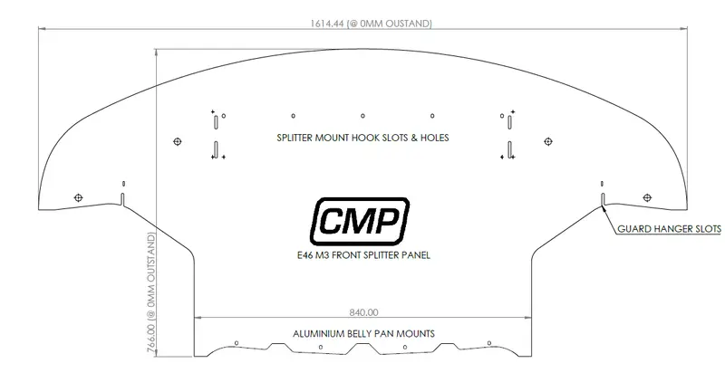 Cad Design File: E46 Front Splitter Panel 1