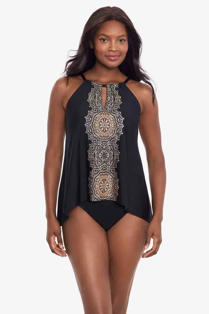 Cappadocia Print Peephole Tankini Top 1