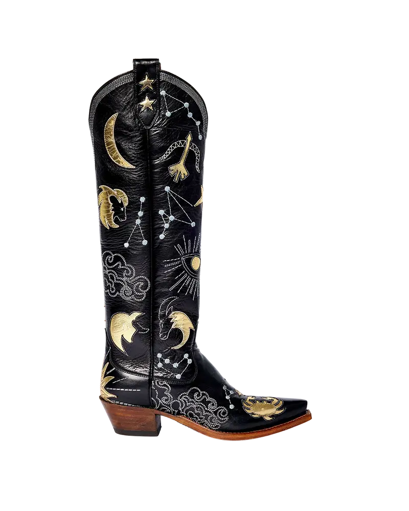 Celeste Black Leather Ankle Boots 1