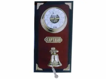 Compact Marine Dashboard: Barometer + Bell – 190 × 360 Mm 1