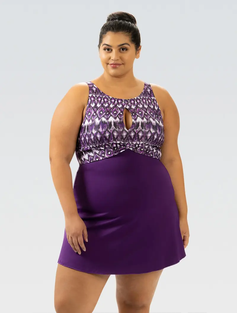 Dolfin Aquashape Globetrotter Knot-Front Swim Dress 1