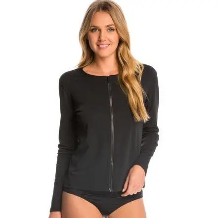 Dolfin Aquashpe Black Zip-Front Swim Jacket 1