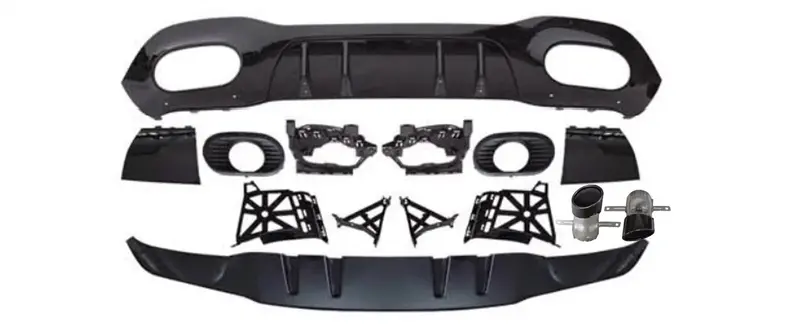 Exon Gloss Black Aero-Package Rear Diffuser Kit – Mercedes-Benz A35 Amg W177 Sedan (2019–Present) 1