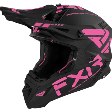 Fxr Helium Race Div Helmet – Black And Pink Racing Design 1
