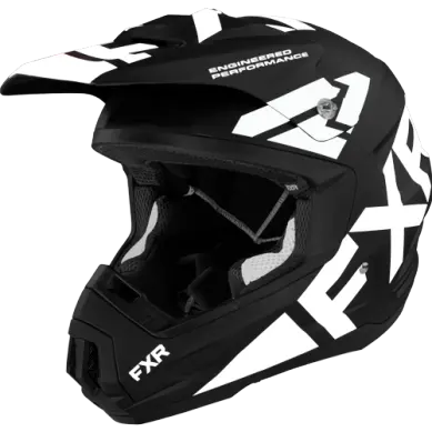 Fxr Torque Team Helmet – Black & White Racing Design 1