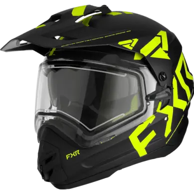 Fxr Torque X Team Helmet With Electric Shield & Built-In Sun Shade – Black/High-Visibility 1