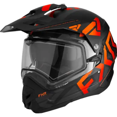 Fxr Torque X Team Motorcycle Helmet With Electric Shield & Sun Shade – Black/Orange 1