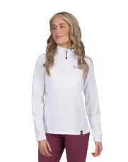 Fxr Women’S Breeze Upf 1/4-Zip Long Sleeve – White 1
