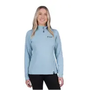 Fxr Women’S Pilot Upf 1/4-Zip Long Sleeve – Bermuda Blue 1