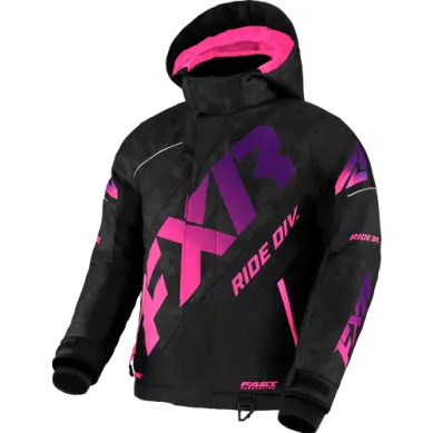 Fxr Youth Cx Jacket – Black Camo With Purple Gradient 1