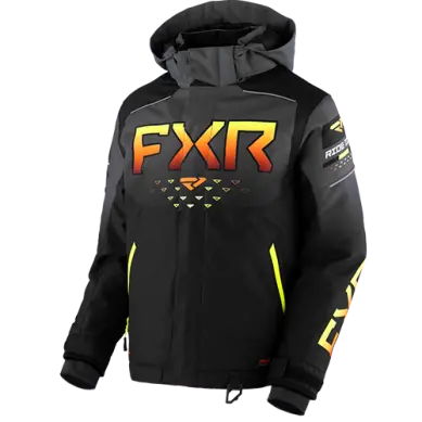 Fxr Youth Helium Insulated Ski Jacket – Black, Charcoal & Inferno 1