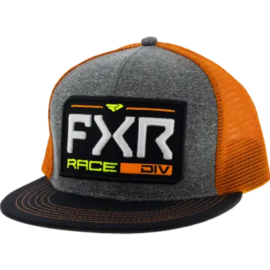 Fxr Youth Race Division Hat – Black And Orange Athletic Style 1