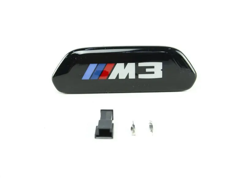 Genuine Bmw Illuminated Competition Emblem For M3 F80 Headrest – Gloss Black Design 1