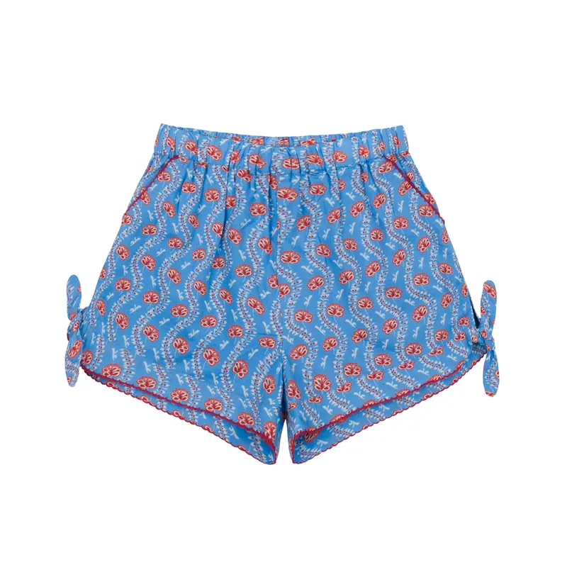 Girls' Blue Primrose Tie-Knot Shorts 1