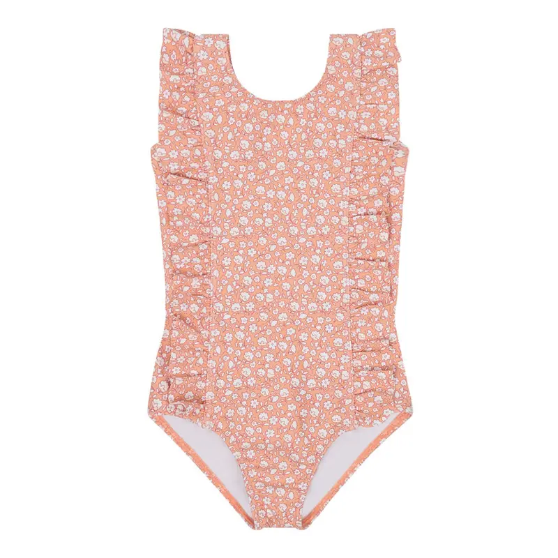 Girls' Melone Floral Ruffle One-Piece Swimsuit 1