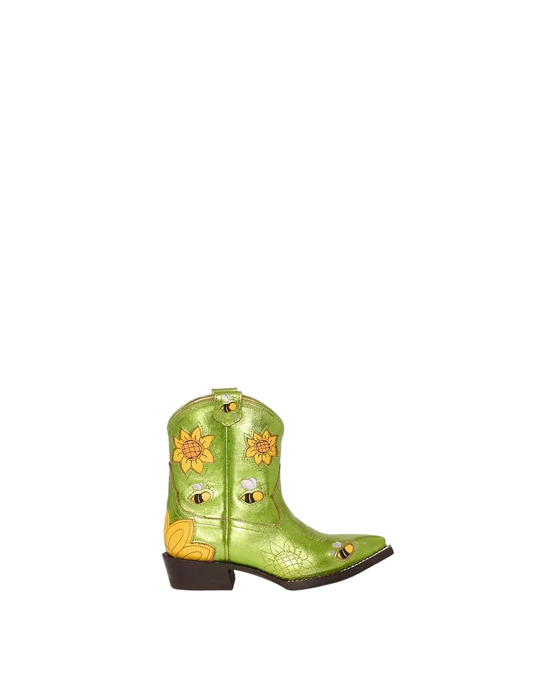 Iney Metallic Lime Green Sandal 1