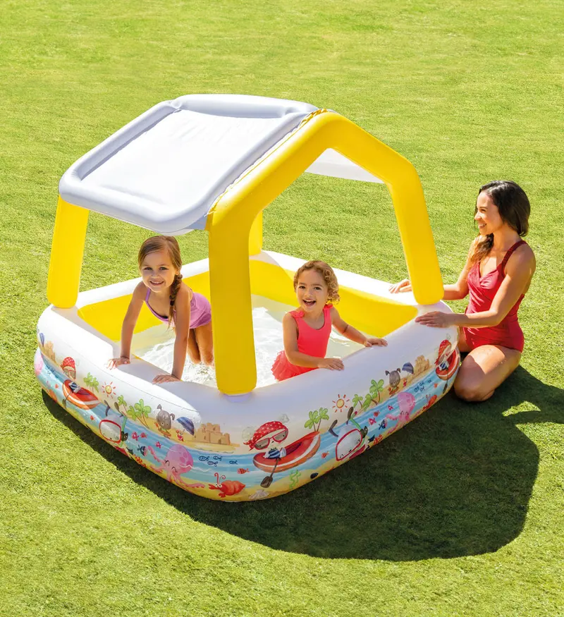 Intex Sunshade Pool Canopy – Uv-Blocking Shade Tent For Above-Ground Pools 1