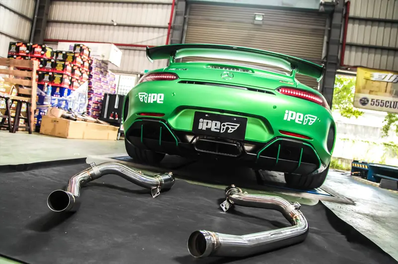 Ipe Decatted Downpipe (Cat Bypass) With Heat Shield – Mercedes-Amg Gtr & Gt/Gts (C190/R190, 2015–Current) 1