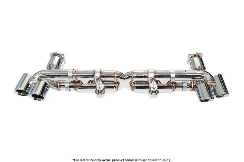 Ipe Sport Cat + Valvetronic Exhaust With Chrome Tips And Obd Remote For Porsche 911 991 & 991.2 Turbo/S 1