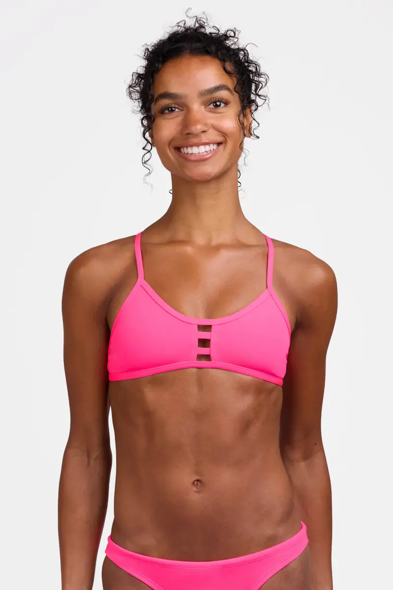Jolyn Tomcat Bikini Top In Pink Prism Shade 1