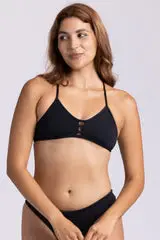 Jolyn Tomcat Solid Black Bikini Top 1