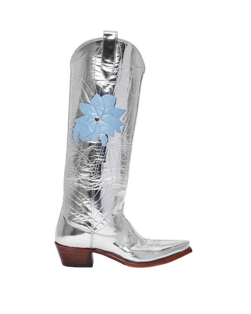 Kirstin Mirrored Silver Boots 1