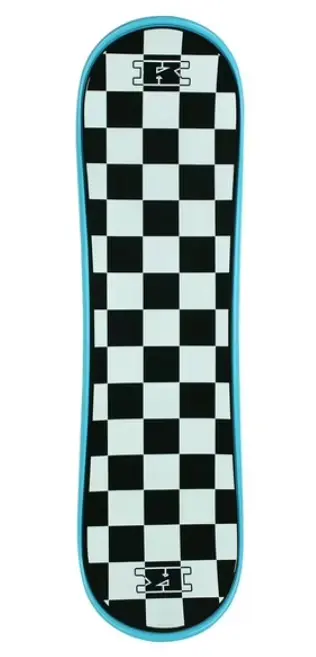 Krown Checkerboard Snowskate – 9" X 32" Cyan & Blue 1