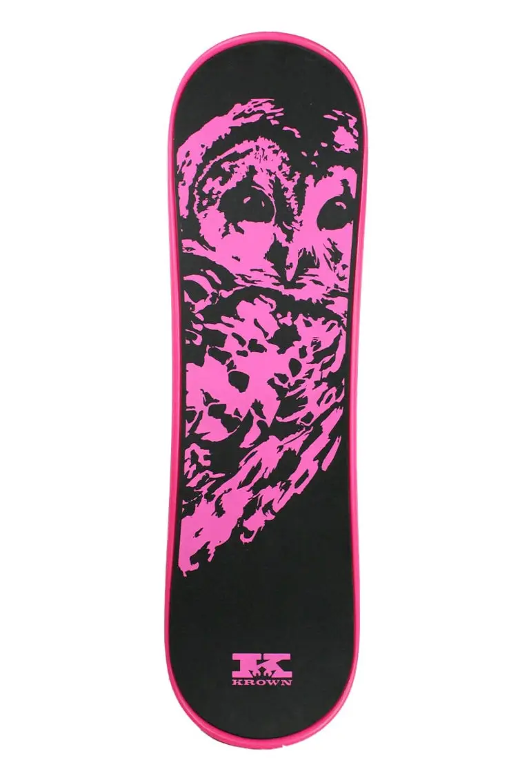 Krown Snowskate – 9" X 32", Pink Owl Design 1