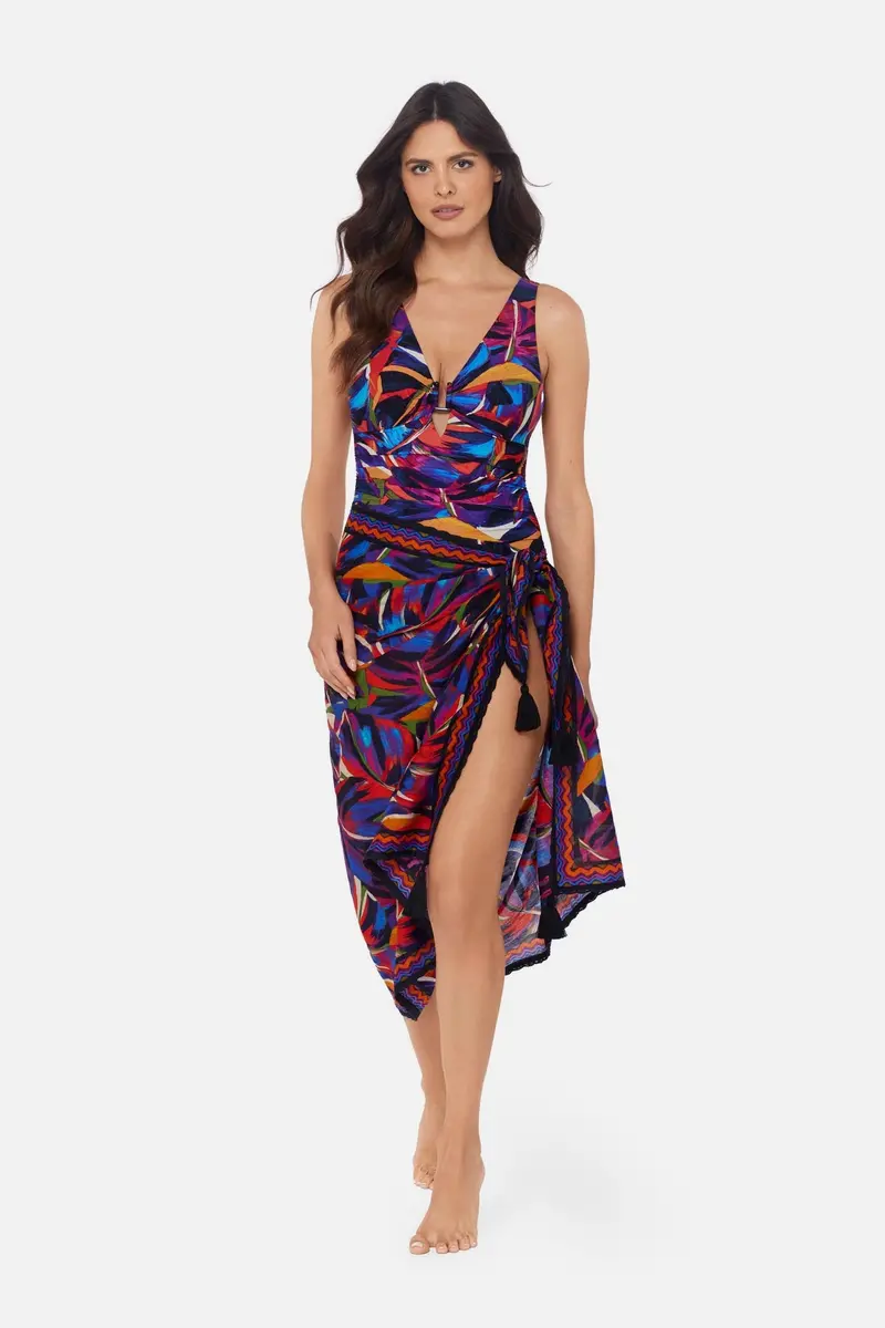 Mariachi Print Pareo Beach Cover Up 1