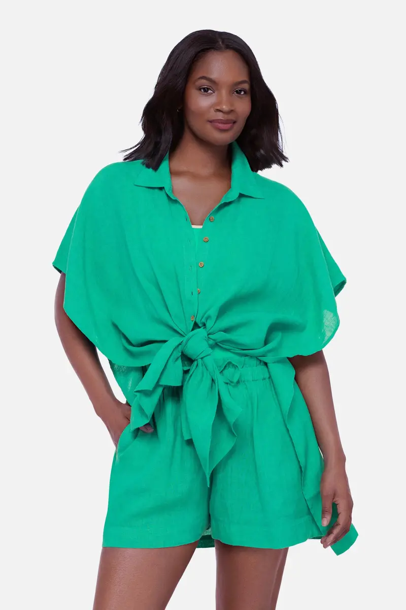 Mermaid Print Beach Shirt Cover-Up 1