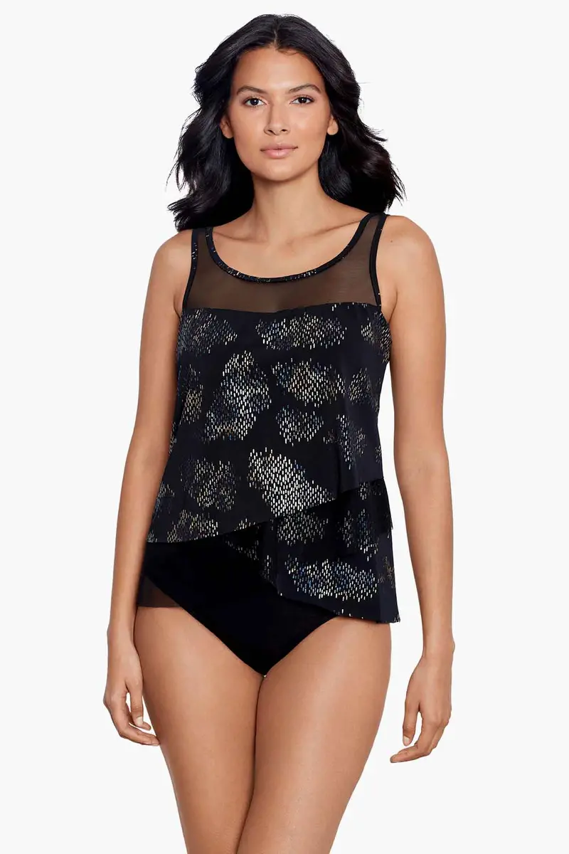 Mirage Tankini Top In Iridium Metallic Finish 1