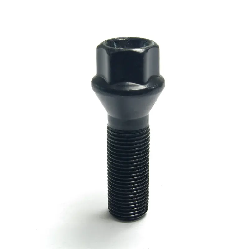 Mode Plustrack Extended Lug Bolts – 14×1.25Mm, Black, 41Mm Length, Conical Tapered Seat, 17Mm Head 1