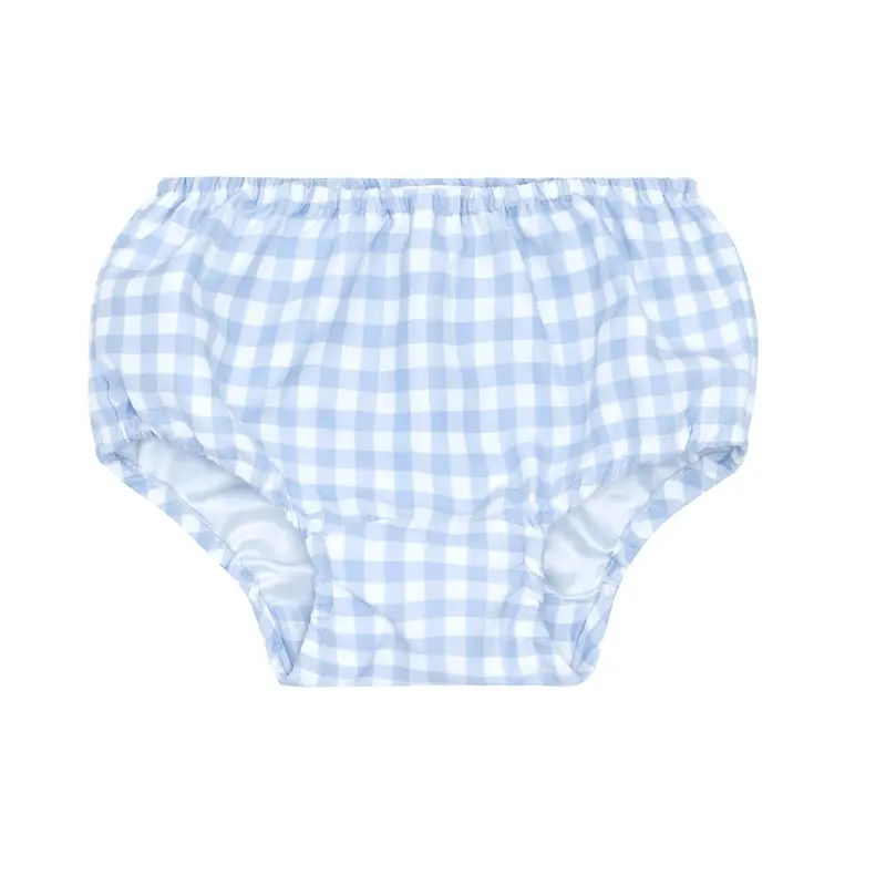 Oasis Blue Gingham Diaper Cover For Babies 1
