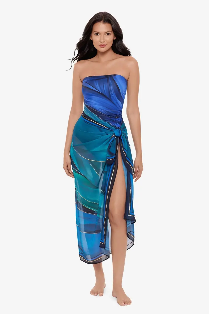 Pareo-Style Beach Cover-Up In Maldiva Tropical Print 1