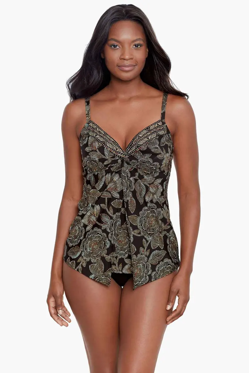 Petal Pusher Print Love Knot Tankini Top 1