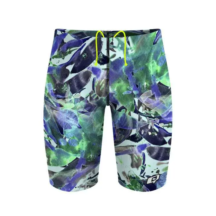 Q Swimwear Abstract Water Pattern Jammer Swimsuit 1