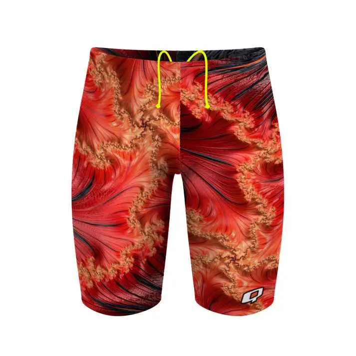 Q Swimwear Fiery Fractal Art Jammer Suit 1