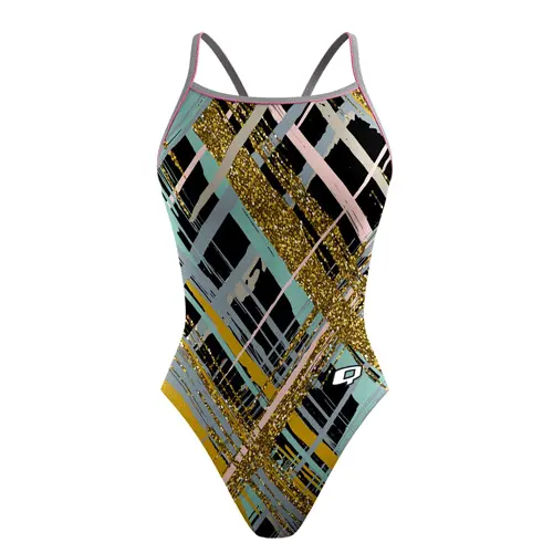 Q Swimwear Glitz Metallic Sunback Tank 1