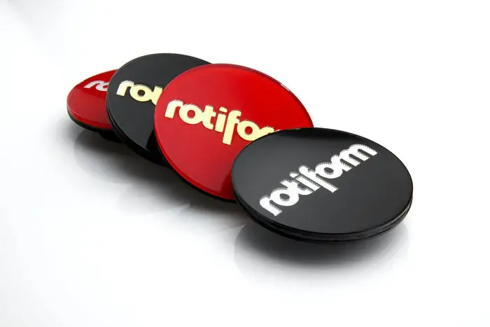 Rotiform Hex Centre Cap Insert – Matte Black Base With Silver Rotiform Logo 1