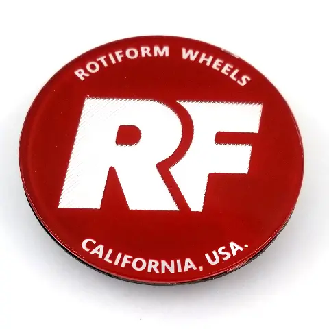 Rotiform Red Hex Centre Cap Insert With Chrome Rf Logo — Compatible Only With Rotiform Hex Wheel Caps 1