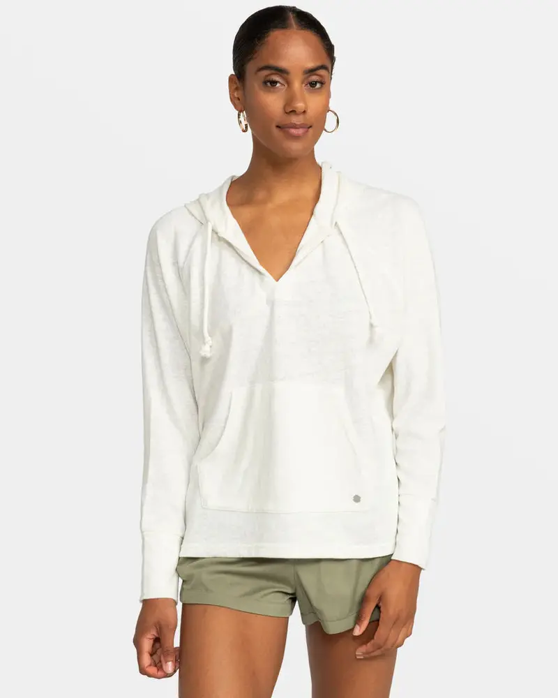 Roxy Destination Surf Women'S Hooded Cover-Up – Egret 1
