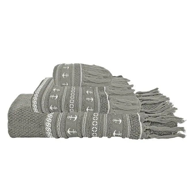 Set Of 3 Gray Bathroom Towels – 'Ancora' Collection 1
