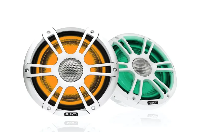 Sg-Fl882Spw 8.8" Rgb Marine Speakers – Pair, White Finish, 330W 1